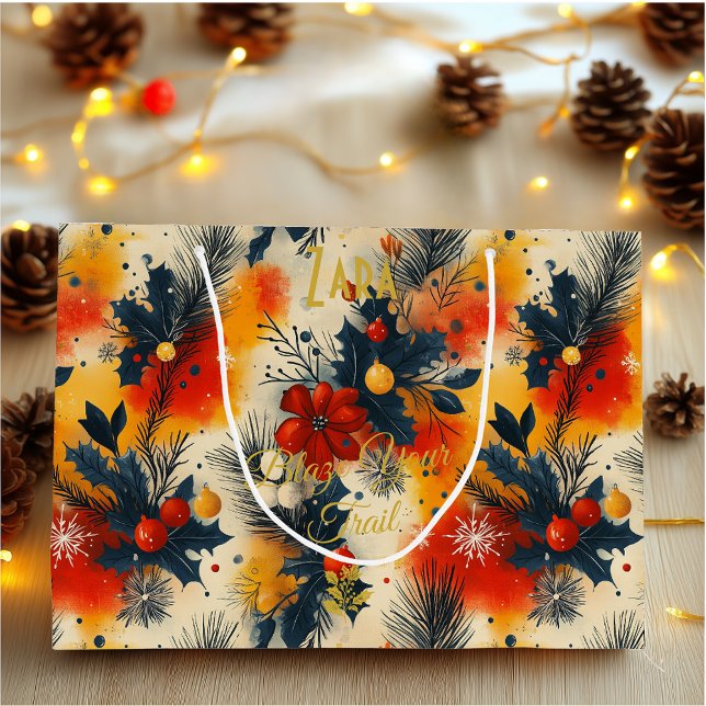 Bolsa de regalo para Navidades de tonos cálidos co (Subido por el creador)