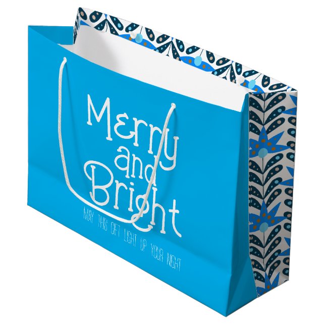 Bolsa de regalo para Navidades merry y brillantes (Angulo Anverso)