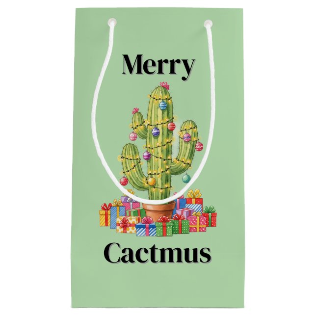 Bolsa de regalo para navidades pequeños - Cactmus  (Anverso)