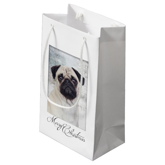 Bolsa de regalo para Navidades Pug (Angulo reverso)