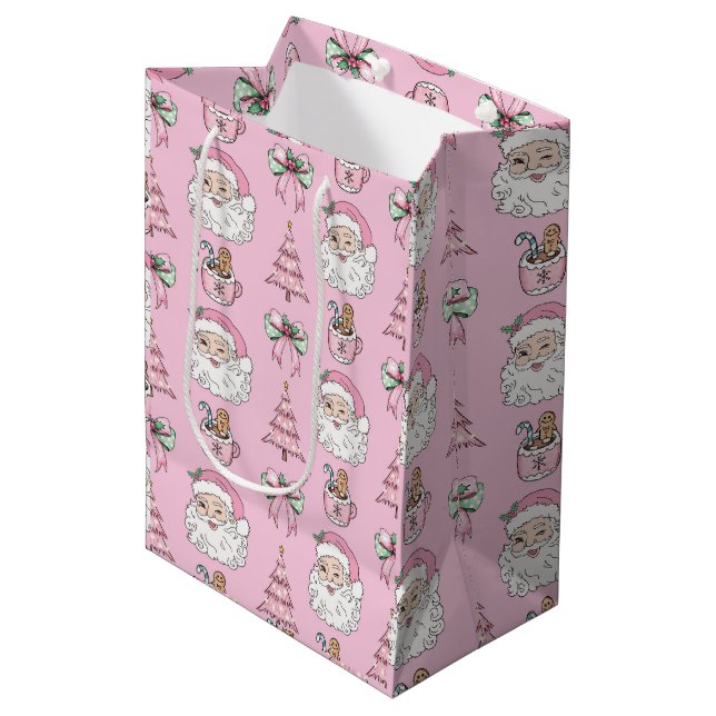 Bolsa de regalo para Navidades rosados (Angulo Anverso)