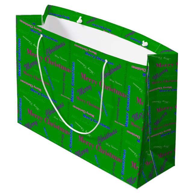 Bolsa de regalo para Navidades verdes brillantes (Angulo reverso)