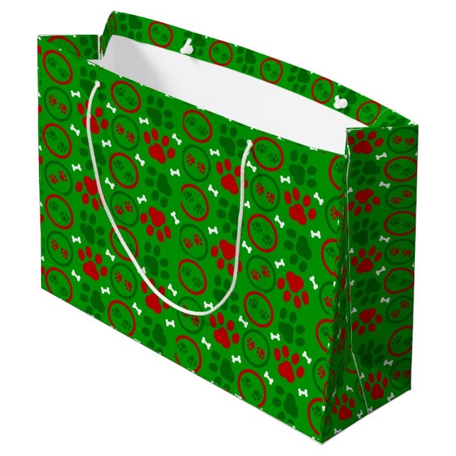 Bolsa de regalo para Navidades verdes brillantes (Angulo reverso)