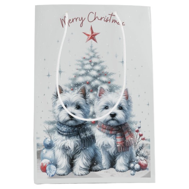 Bolsa de regalo para Navidades Westie Pair (Anverso)