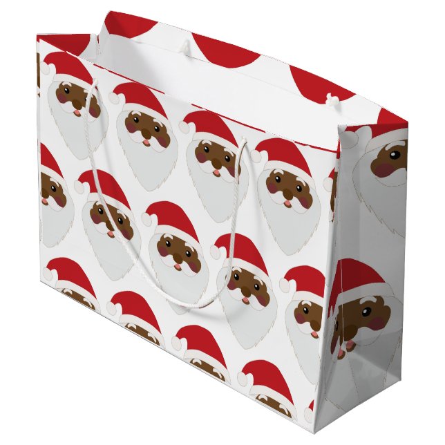 Bolsa de regalo para Papá Noel afroamericano (Angulo reverso)