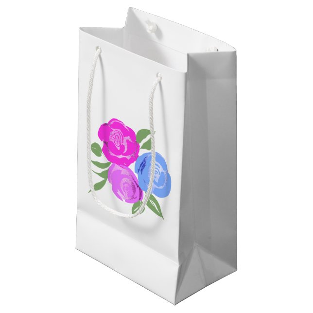 Bolsa de regalo para Rosas rosas y azules (Angulo Anverso)