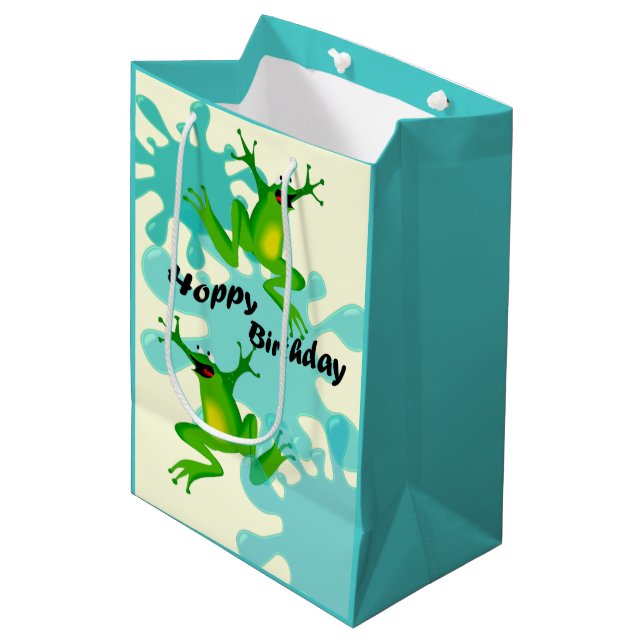 Bolsa de regalo para sapo de cumpleaños divertida (Angulo Anverso)