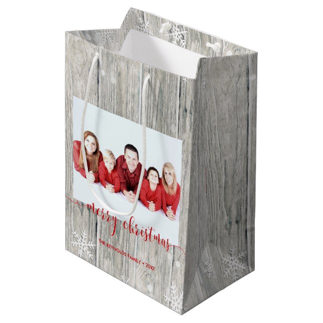 Bolsa de regalo para un medio de foto navideña de  (Angulo Anverso)