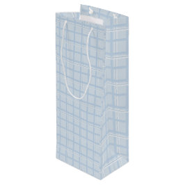Bolsa de regalo para vino de cuadros azules
