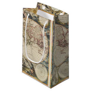Bolsa De Regalo Pequeña 1702 Un nuevo mapa del mundo