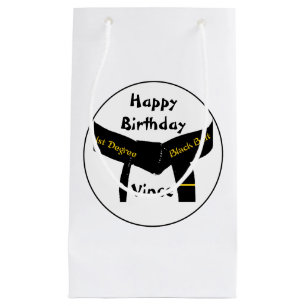 Bolsa De Regalo Pequeña 1r cumpleaños de la correa negra del grado de los