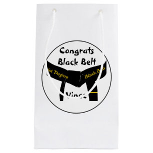 Bolsa De Regalo Pequeña 1ra enhorabuena de la correa negra del grado de