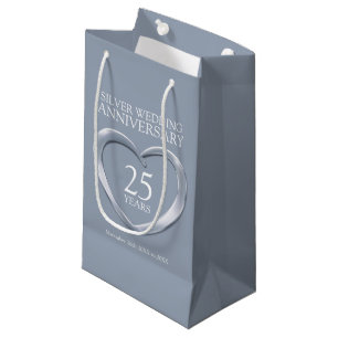 Bolsa De Regalo Pequeña 25to bolso del regalo de la foto del aniversario