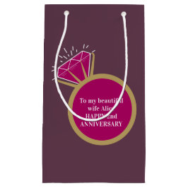 Bolsa De Regalo Pequeña 2.º Aniversario boda garnet anillo de gema rojo os