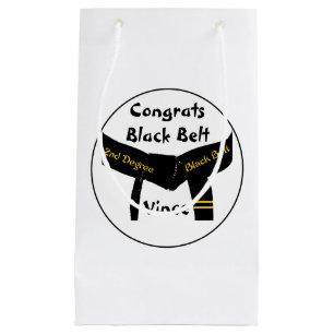 Bolsa De Regalo Pequeña 2da enhorabuena de la correa negra del grado de