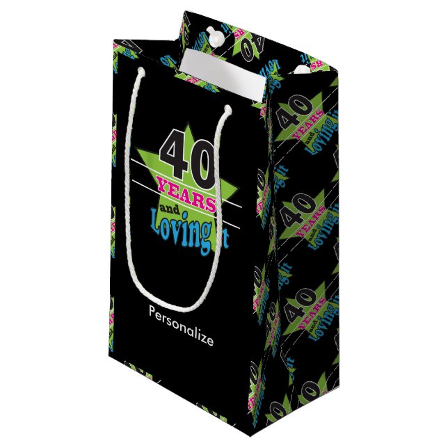 Bolsa De Regalo Pequeña ¡40 años y amor de él! 40.o cumpleaños del | (Angulo Anverso)