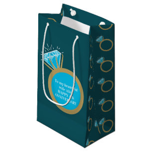 Bolsa De Regalo Pequeña 4.º aniversario boda anillo azul topaz 4 años