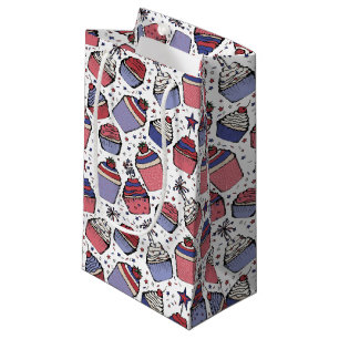 Bolsa De Regalo Pequeña 4 de julio Pasteles patrióticos blancos y azules r