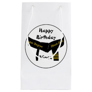 Bolsa De Regalo Pequeña 4to cumpleaños de la correa negra del grado de lo