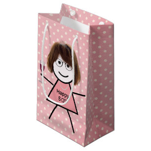 Bolsa De Regalo Pequeña 50.ª Chica De Cumpleaños Con Puntos De Polka
