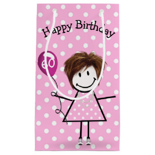 Bolsa De Regalo Pequeña 60.ª Pala de cumpleaños con globo rosa