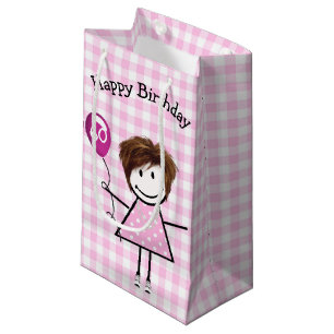 Bolsa De Regalo Pequeña 60.ª Pala de cumpleaños con globo rosa