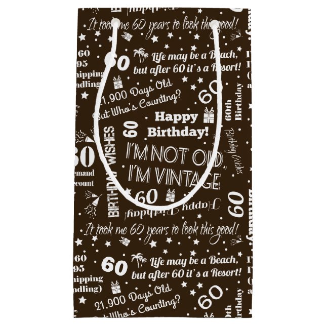 Bolsa De Regalo Pequeña 60.º natalicio de graciosos dichos (Anverso)