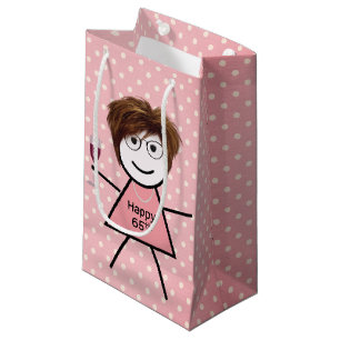 Bolsa De Regalo Pequeña 65.ª Pala De Cumpleaños Con Puntos De Polka