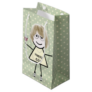 Bolsa De Regalo Pequeña 65.ª Pala De Cumpleaños Con Puntos De Polka