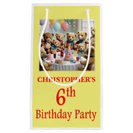 Bolsa De Regalo Pequeña 6.ª Fiesta de Cumpleaños Teddy Bears Fiesta