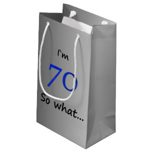 Bolsa De Regalo Pequeña 70 Y qué gracioso 70 años de Plata