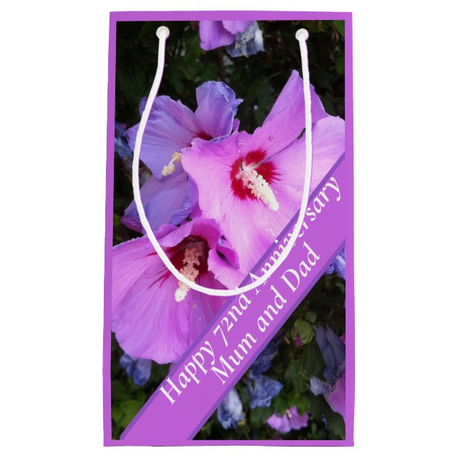 Bolsa De Regalo Pequeña 72.º aniversario editable (Anverso)