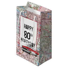 Bolsa De Regalo Pequeña 80.º Buick de cumpleaños en el mapa