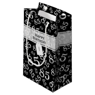 Bolsa De Regalo Pequeña 85o tema feliz de la fiesta de cumpleaños blanco y