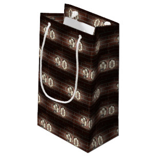 Bolsa De Regalo Pequeña 90.ª luz de marque de cumpleaños en ladrillo
