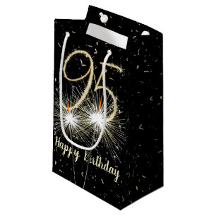 Bolsa De Regalo Pequeña 95.º Cumpleaños Sparkler En Negro
