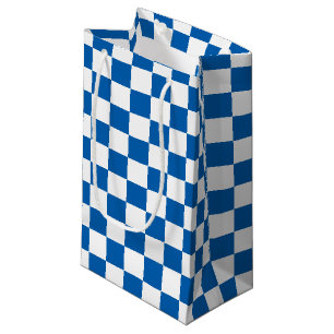 Bolsa De Regalo Pequeña A cuadros azul