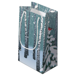 Bolsa De Regalo Pequeña Abedules en el bosque del invierno