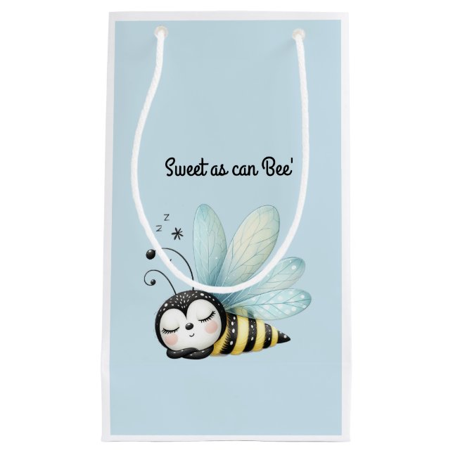 Bolsa De Regalo Pequeña Abeja dormilona dulce como puede ser abeja (Anverso)
