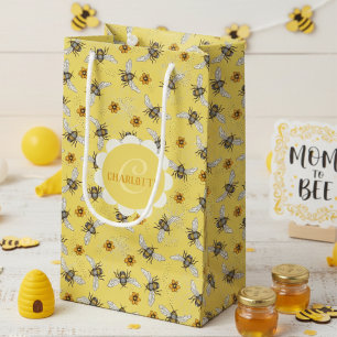 Bolsa De Regalo Pequeña Abeja Melífera de Moda Amarilla Zumbante de Primav