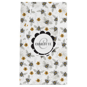 Bolsa De Regalo Pequeña Abeja Melífera Negra de Moda para Primavera y Vera