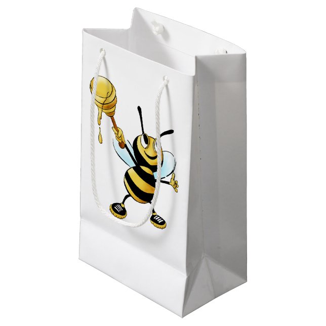 Bolsa De Regalo Pequeña Abeja sonriente de la miel del dibujo animado que (Angulo Anverso)