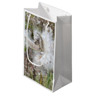 Bolsa De Regalo Pequeña Abrir Pods Milkweed   Semillas con seda  