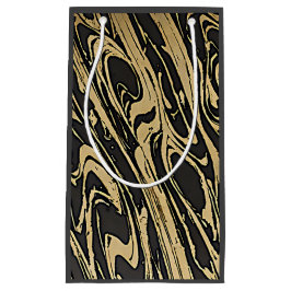 Bolsa De Regalo Pequeña Abstract Fluid Art - Black Marble Effect