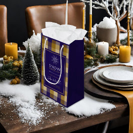 Bolsa De Regalo Pequeña Abuelo Chic Cuadros Nieve Acojedor Ducha de Boda d