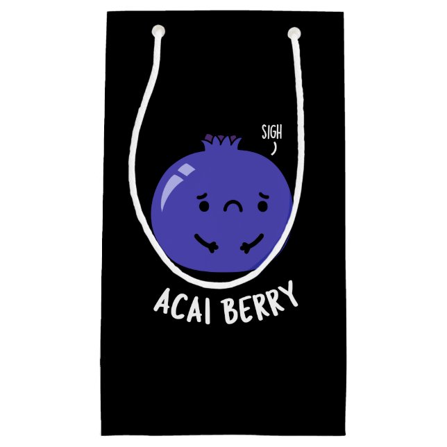 Bolsa De Regalo Pequeña Acai Berry Funny Fruit Pun Dark BG (Anverso)
