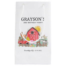 Bolsa De Regalo Pequeña Acuarela Barnyard Animales Niños Granja Cumpleaños