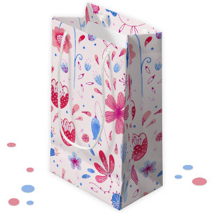 Bolsa De Regalo Pequeña Acuarela de flores de jardín de cabaña