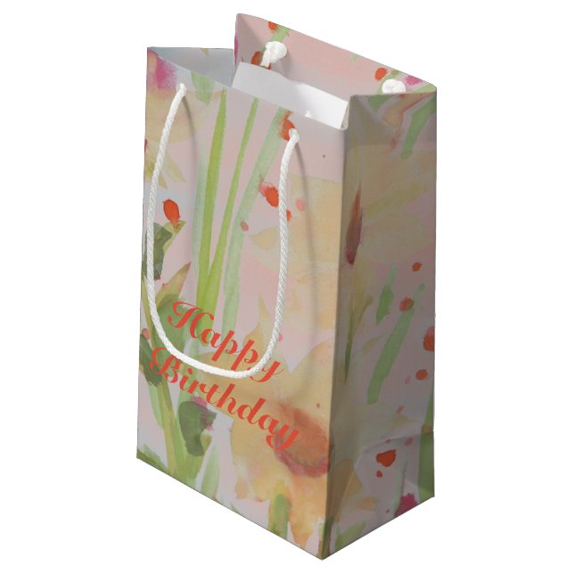 Bolsa De Regalo Pequeña Acuarela florida diseñada (Angulo reverso)