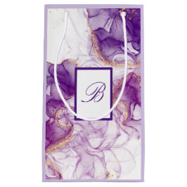 Bolsa De Regalo Pequeña Acuarela Fondo púrpura con Relieves metalizados do